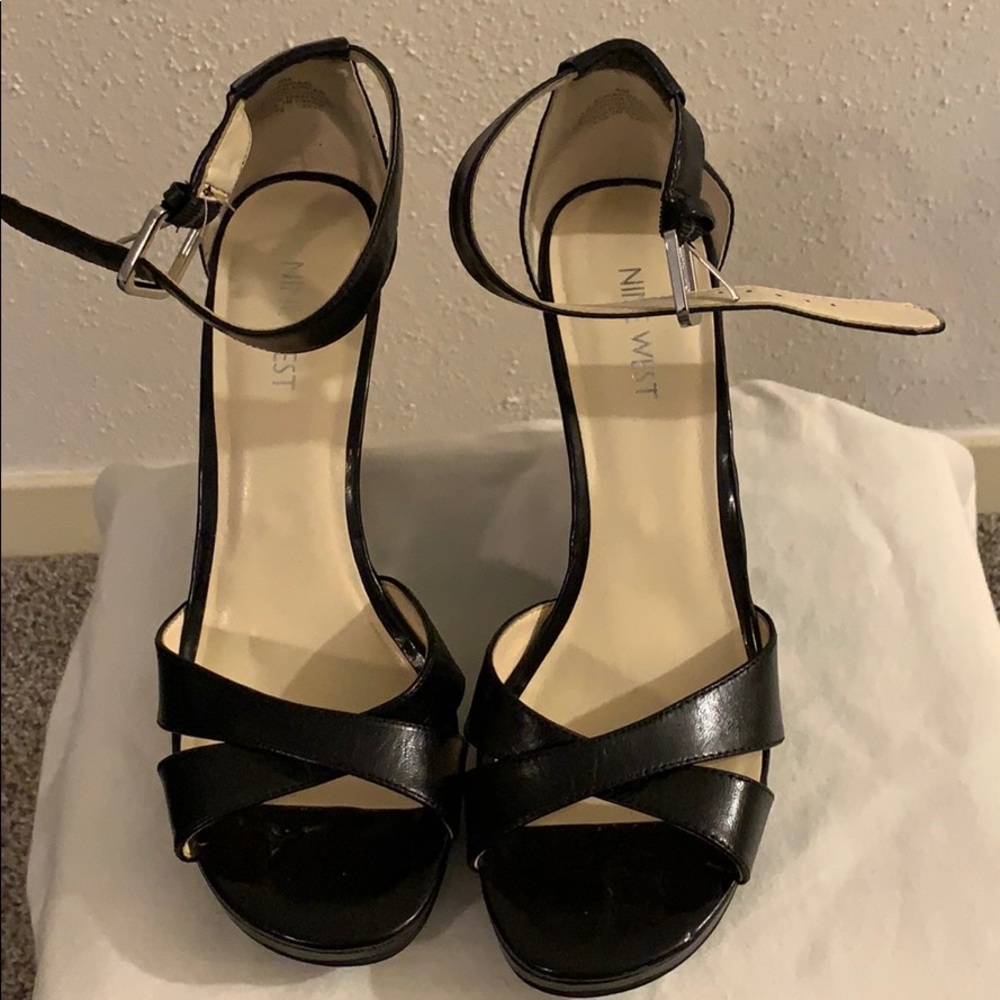 Nine West Black Wedge Sandal